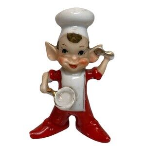 Vintage Snap Crackle Pop Porcelain Pixie Elf Chef Japan Kitsch Promo Chef Figure